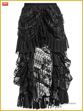 Victorian Gothic Lace Maxi Skirt for Women Plus Size Halloween Party
